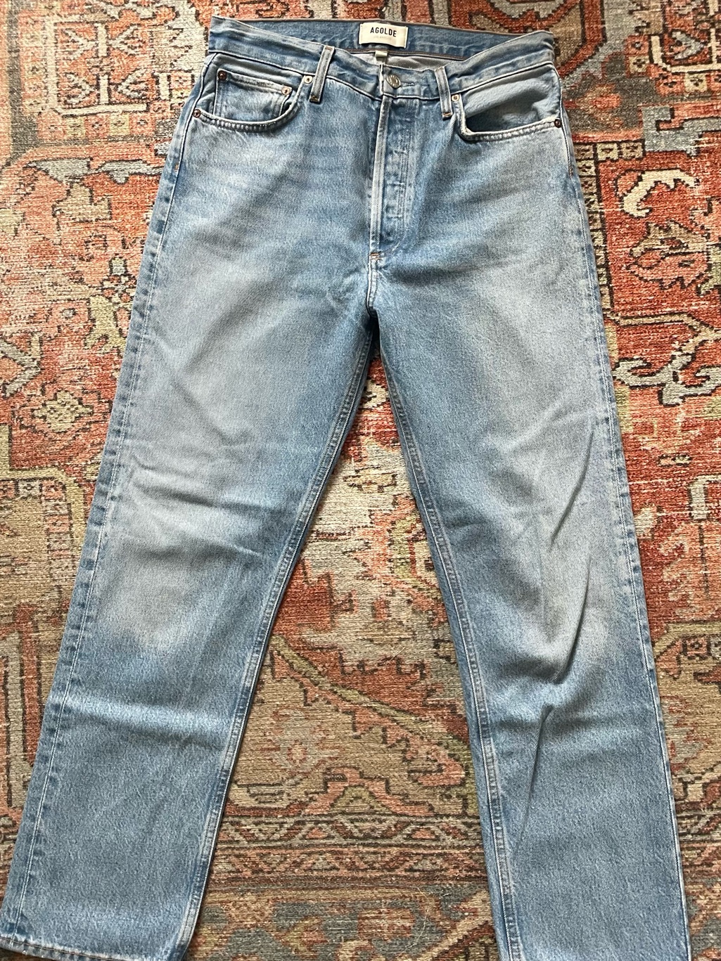 Agolde Women's Straight Leg Jeans - Light Blue Wash